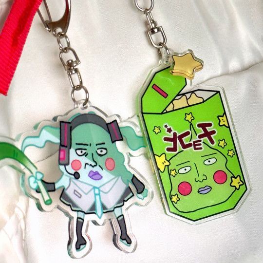 Dimple อะนิเมะ Key Chain Man Mob Psycho 100 Key Chain ผู้หญิง Creative ตลกพวงกุญแจเด็กอะคริลิค Cos Hatsune Miku Llaveros