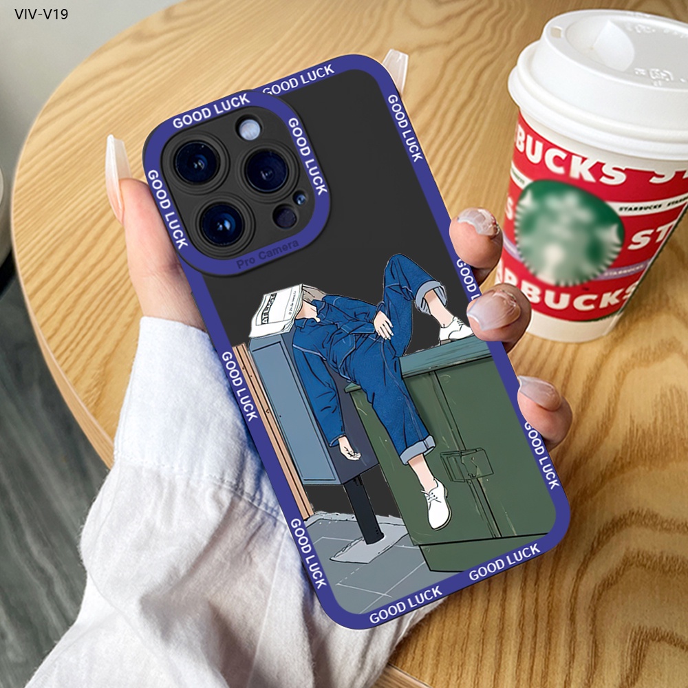VIVO V19 V17 V15 V11 V11i V9 V5 V5S Lite Neo Pro เคสวีโว่ สำหรับ Case Recumbent Juvenile เคสโทรศัพท์ Angel Eyes