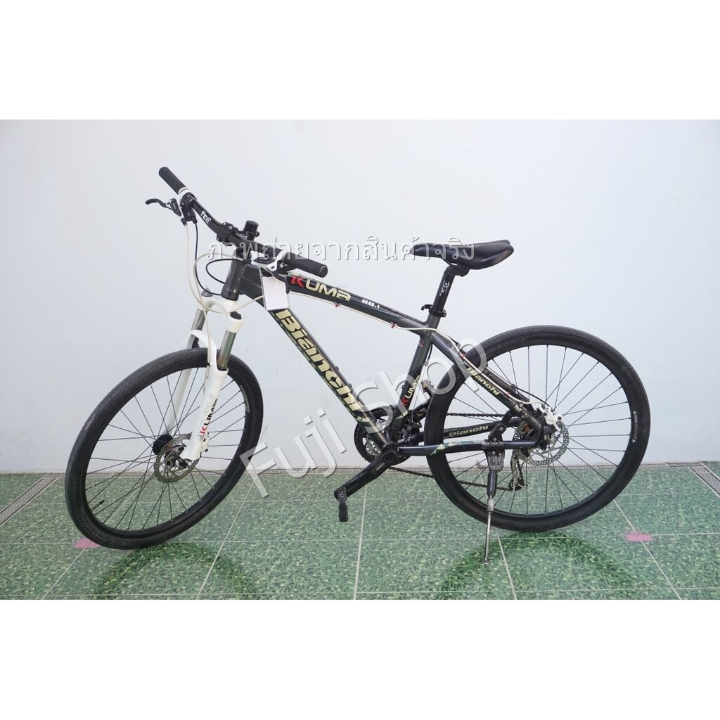 จักรยานเสือภูเขาญี่ปุ่น - ล้อ 26 นิ้ว - มีเกียร์ - อลูมิเนียม - มีโช๊ค - Disc Brake - Bianchi Kuma 26.1 - สีดำ [จักรย...