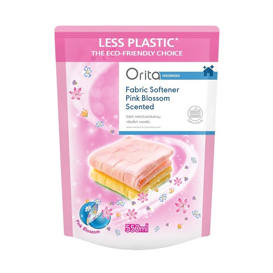⭐️น้ำยาปรับ​ผ้า​นุ่ม​ Orita​ 550ml.​ สีชมพู​ แพคเกจใหม่ [** ORITA PINK 550mL **]