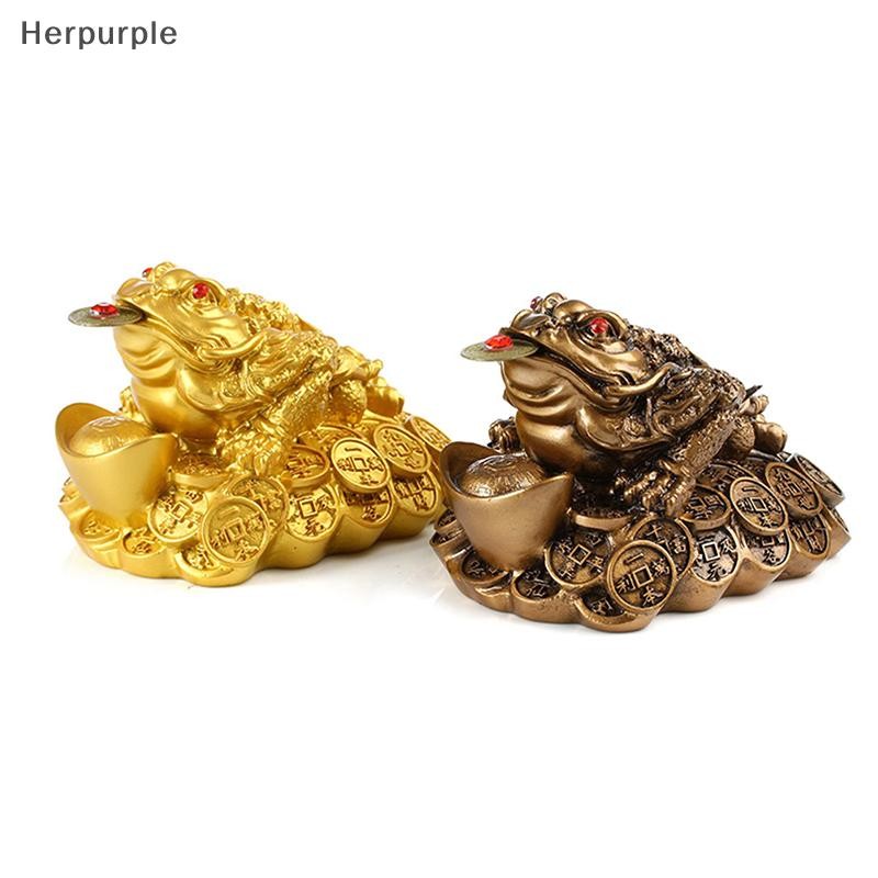 Herpurple Feng Shui Money Lucky Fortune จีนสําหรับกบคางคกเหรียญเครื่องประดับ Lucky ของขวัญ TH
