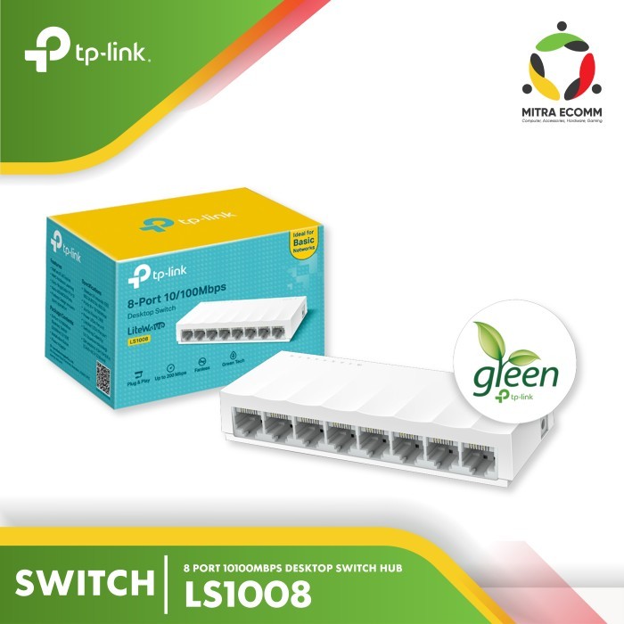 TP-Link LS1008 TPLink 8 Port 10/100Mbps Desktop Switch Hub - LS1008