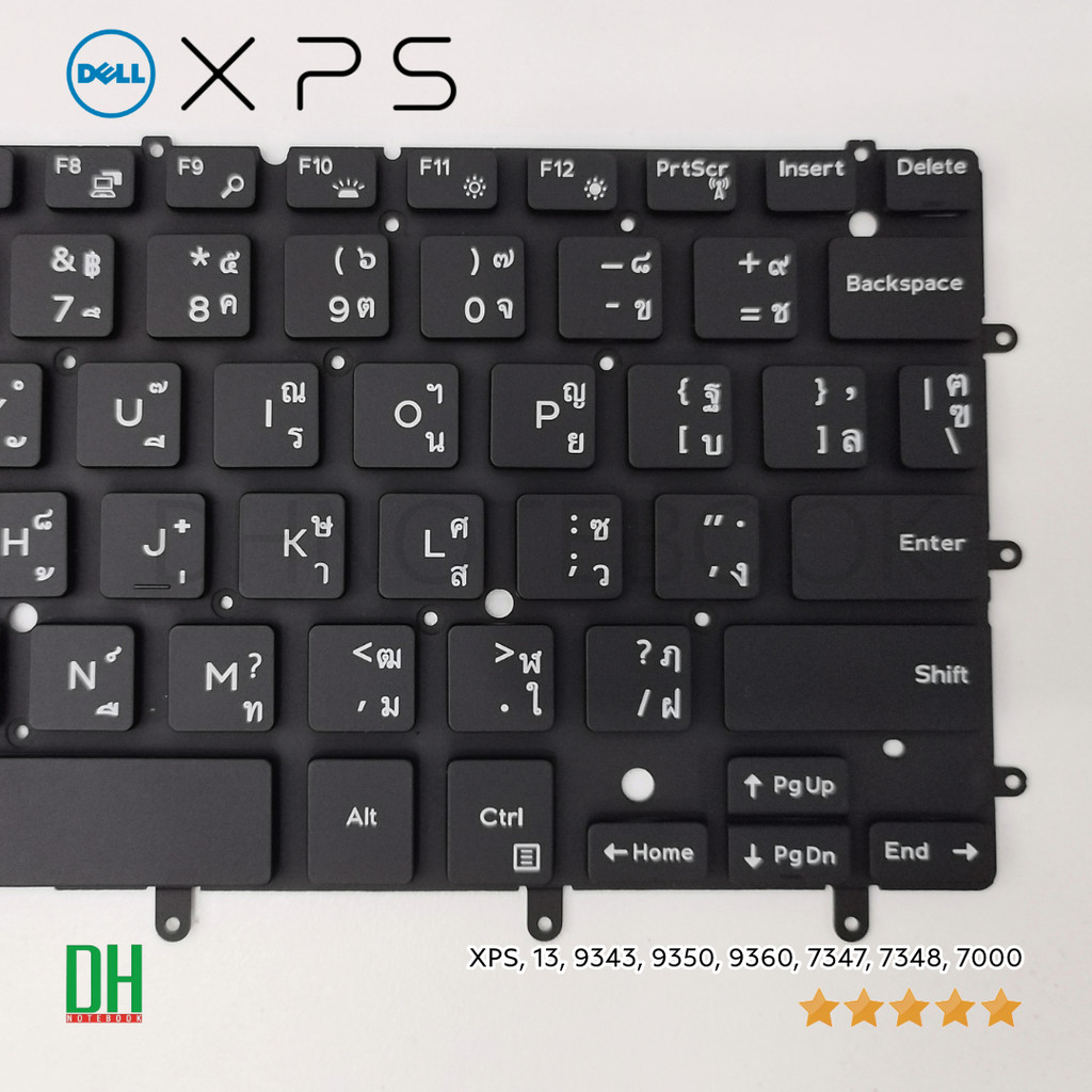 คีย์บอร์ด Dell XPS 13 9343 9350 9360, 7347, 7348, Inspiron 15-7000 (7547, 7548) อะไหล่ OEM, TH/US, Backlight DH Notebook