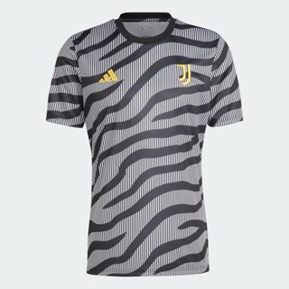 adidas ฟุตบอล เสื้อวอร์มก่อนแข่ง Juventus ผู้ชาย สีดำ HZ5033