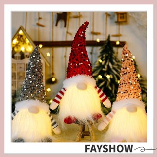 Fay ตุ๊กตามนุษย์แคระ ประดับเลื่อม มีไฟ LED แฮนด์เมด สําหรับแขวนตกแต่งคริสต์มาส