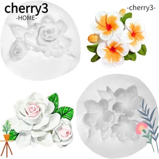 Cherry3 แม่พิมพ์ซิลิโคน ลายดอกไม้ สีขาว 6.9*6.4*2 ซม. 6.9*6*2 ซม. สําหรับทําขนมหวาน 2 ชิ้น