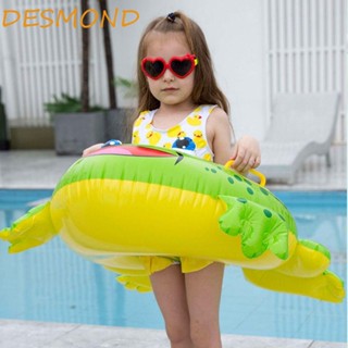 Desmond ห่วงยางเป่าลม PVC รูปเต่า จระเข้ สีเขียว สําหรับสระว่ายน้ําเด็ก