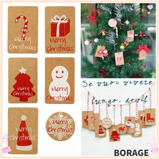 Borag ป้ายแท็กไม้ ลายซานต้า สโนว์แมน น่ารัก แฮนด์เมด DIY สําหรับตกแต่งคริสต์มาส