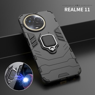 เคสโทรศัพท์มือถือแบบนิ่ม กันกระแทก พร้อมขาตั้ง สําหรับ Realme 11 5G 11X 2023 Realme11 X Realme11X