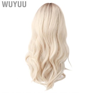 Wuyuu Blonde Brown Long Curly Wig Synthetic With Bangs Hair Styling Decoration