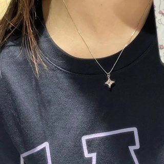 Four-pointed star necklace female 2023 new fashionable style design feeling extravagant minority high-grade chain network celebrity necklace