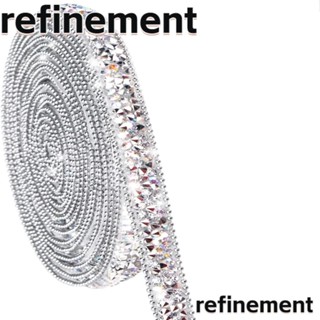 Refinement แถบพลอยเทียม เรซิน AB มีกาวในตัว สีเงิน 2 หลา สําหรับเย็บปักถักร้อย งานฝีมือ DIY