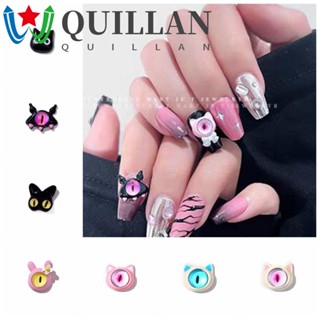 Quillan เครื่องประดับตกแต่งเล็บ ลายการ์ตูนแมว ฮาโลวีน สีสันสดใส 2 ชิ้น ต่อชุด