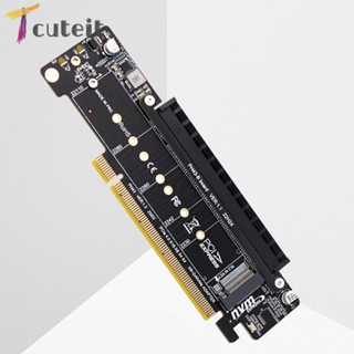 Tcuteit อะแดปเตอร์การ์ดขยาย PCIe X16 เป็น X8+X4+X4 รองรับ 2280 2260 2242 2230 SSD