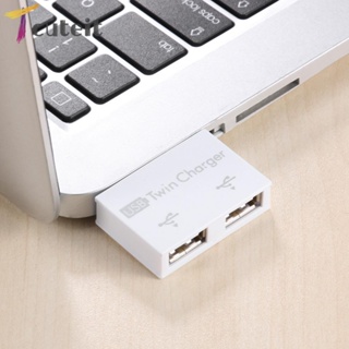 Tcuteit อะแดปเตอร์แปลง USB 2.0 ตัวผู้ เป็น Dual Charger Dual 2 พอร์ต USB Splitter Hub