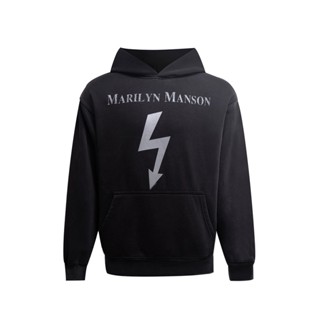 เสื้อกันหนาวลําลอง แขนยาว คอกลม พิมพ์ลายตัวอักษร Marilyn Manson แฟชั่นสําหรับผู้ชาย และผู้หญิง