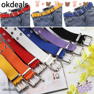 Okdeals เข็มขัดไนล่อนถัก แฟชั่นลําลอง สไตล์วินเทจ