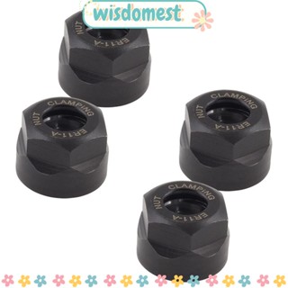 WISDOMEST Er11-a แคลมป์คอลเล็ตเกลียว CNC สีดํา สําหรับต่อขยายบาร์ 4 ชิ้น