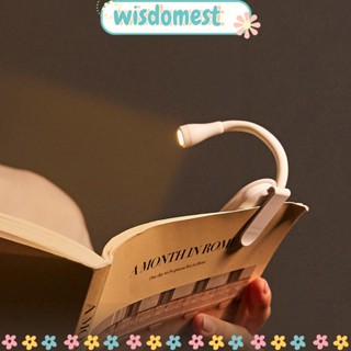 Wisdomest โคมไฟกลางคืน แบบคลิปหนีบ ชาร์จไฟได้ สําหรับอ่านหนังสือ ท่องเที่ยว