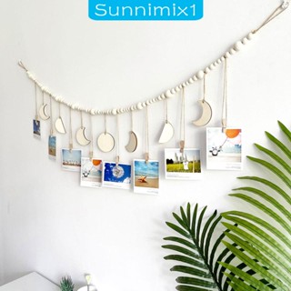 [Sunnimix1] กรอบรูปแขวนผนัง ประดับลูกปัดไม้ สําหรับตกแต่งบ้าน หน้าต่าง ปาร์ตี้ หอพัก