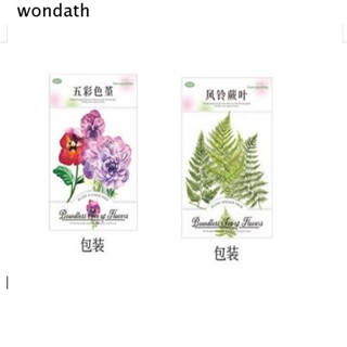 Wonda สติกเกอร์ใส ลายดอกไม้ PET หลากสี สําหรับติดตกแต่งสมุดบันทึก DIY