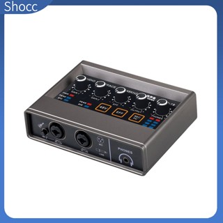 Shocc Q-16 การ์ดบันทึกเสียง Dsp Reverberation K Singing Sound Card Delay Free Monitoring Dsp Effect