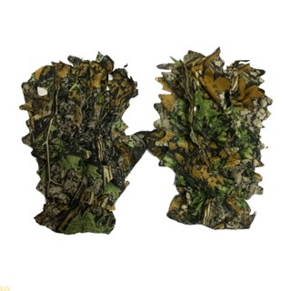 Xin ถุงมือ ลายใบไม้ 3D กันลื่น ทนทาน สําหรับล่าสัตว์ นก 3D