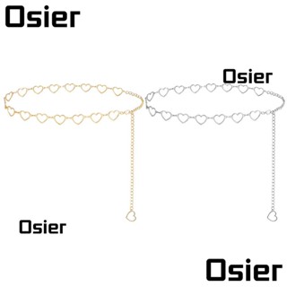 Osier1 เข็มขัดโซ่โลหะ รูปหัวใจ สีทอง สีเงิน ปรับได้ สไตล์เรโทร สําหรับผู้หญิง ใส่กับชุดเดรส กางเกงยีน เสื้อกันหนาว