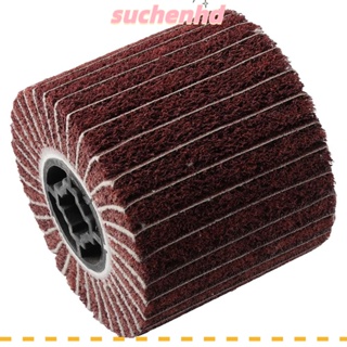 Suchenhd ล้อเจียรไฟเบอร์โรตารี่ 120x100 มม. 80# พร้อมกระดาษทราย ไม่ทอ สีแดง