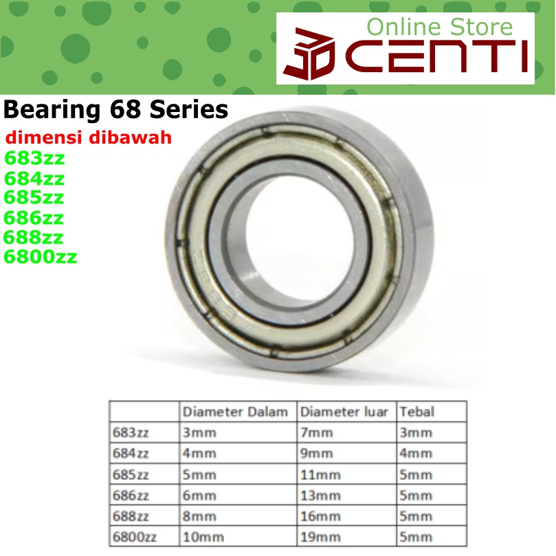 Ball Rotary Bearing Bushing 6863zz 684zz 685zz 686zz 688ZZ 6800zz 3 มม.4 มม.5 มม.6 มม.8 มม.10 มม.เส้