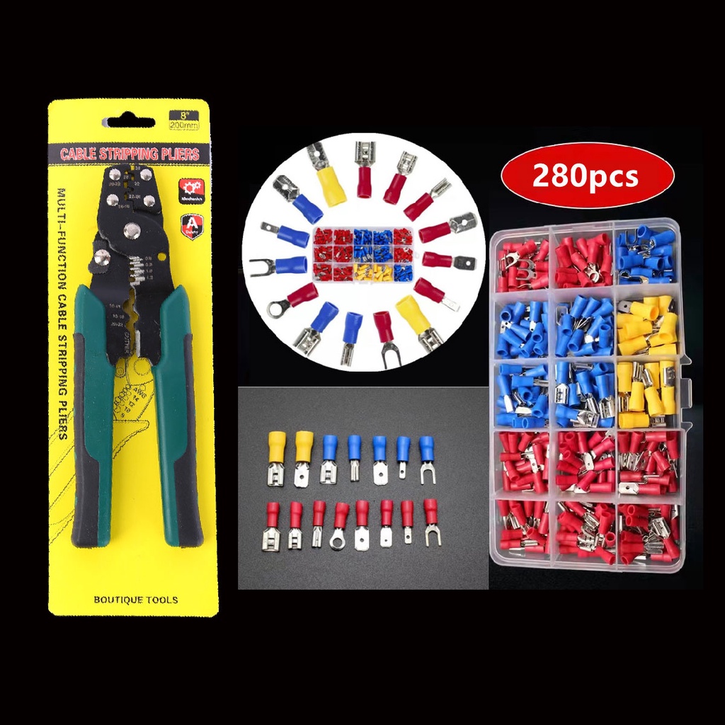 MOVATEK ชุดหางปลา 280 ชิ้น หุ้มฉนวน PVC ทนทาน