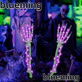 Blueming2 สายไฟ LED รูปหัวกะโหลก ด้านซ้าย และขวา ใช้แบตเตอรี่ สําหรับตกแต่งปาร์ตี้ฮาโลวีน