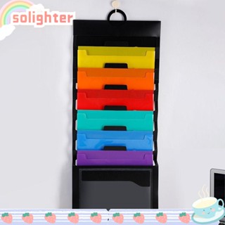 SOLIGHTER แฟ้มโฟลเดอร์ 6 ช่อง สําหรับจัดเก็บกระดาษ แขวนผนัง นักเรียน