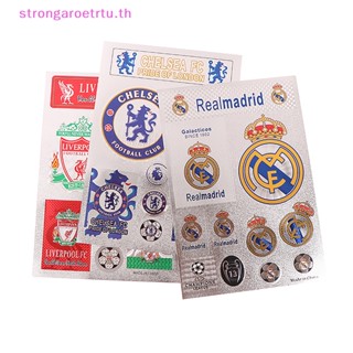 Strongaroetrtu สติกเกอร์เลเซอร์ ลายฟุตบอล Real Madrid Manchester United Juventus Barcelona Liverpool Germany France ขนาด A4 สําหรับติดตกแต่ง