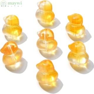 Maywi ลูกปัดแก้ว รูปเป็ดสีเหลือง 12 มม. สําหรับทําเครื่องประดับ สร้อยข้อมือ DIY 100 ชิ้น