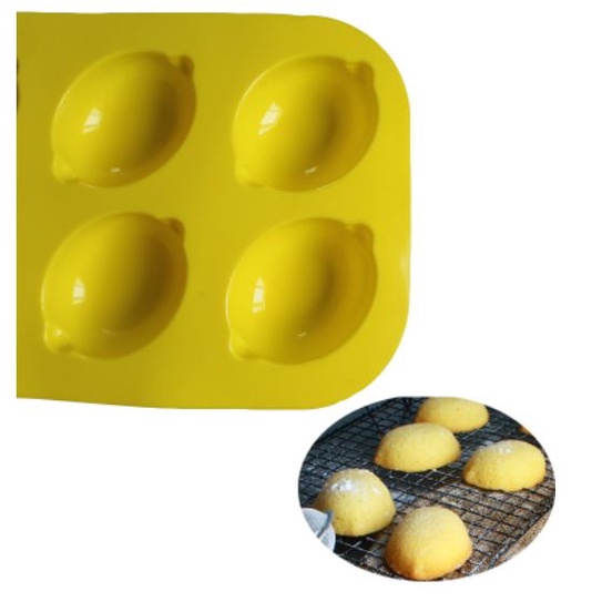 แม่พิมพ์สบู่ ซิลิโคน รูปทรงมะนาว 6 ช่อง 80 กรัม 1ช่อง : 8.4* 6 * 2.5 CM ใช้ทำ ขนม ทำสบู่ก้อน  ทนความร้อน - รูปที่ 3