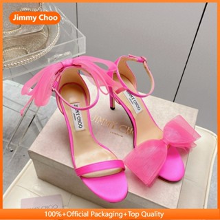 [8.5/10cm]JimmyZhouHigh-heeledSandalsPinkImportedSheepskinStilettoSexyWomensShoesCounterPackagingF8T1XEWQ