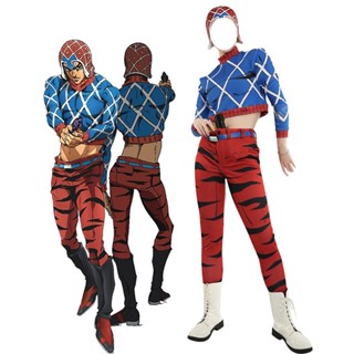 เครื่องแต่งกายคอสเพลย์ Jojos Bizarre Adventure cos Golden Wind Gaido Mista สําหรับปาร์ตี้ฮาโลวีน