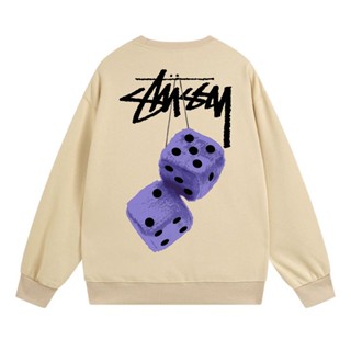 Stussy - เสื้อกันหนาว คอกลม พิมพ์ลายลูกเต๋า แฟชั่น อเนกประสงค์ สําหรับผู้ชาย และผู้หญิง Ndgsd