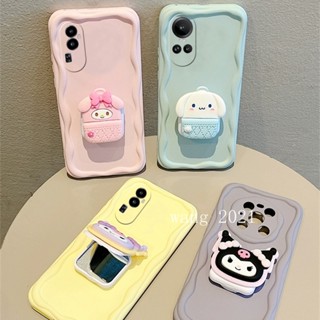 พร้อมส่ง ใหม่ เคสโทรศัพท์มือถือแบบนิ่ม ลายการ์ตูนน่ารัก พร้อมกระจกขาตั้ง สําหรับ OPPO Reno10 Pro+ Plus 5G Reno 10 Reno10Pro+ OPPO A58 A98 A78 NFC 4G 5G