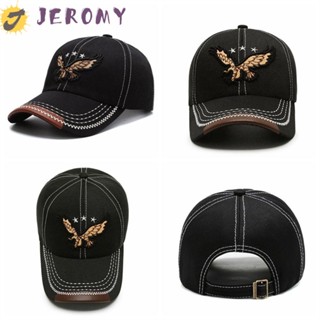 Jeromy หมวกเบสบอล ปักลายนกอินทรีย์ 3D ระบายอากาศ ปรับได้ สําหรับผู้ชาย เหมาะกับการวิ่ง เล่นกอล์ฟ