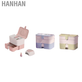 Hanhan Makeup Drawer Organizer Box  Large  Practical Compartment Design 2 Layers Storage for Nail Art Outdoor