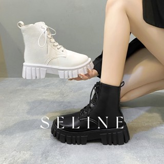 SELINE แฟชั่นรองเท้า บูท รองเท้าบูทยาว ไซส์ใหญ่ รองเท้า boots สบาย คุณภาพสูง เด่น ทันสมัย FMT2390QMD37Z230911