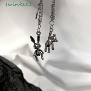 Twinkle1 สร้อยคอโซ่ จี้รูปกระต่าย สไตล์ฮาราจูกุ เรียบง่าย สําหรับผู้ชาย และผู้หญิง