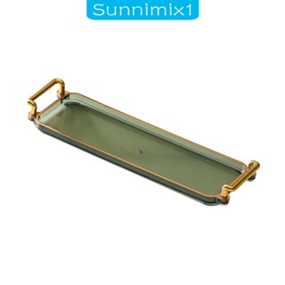 [Sunnimix1] ถาดเสิร์ฟอาหาร ทรงสี่เหลี่ยม พร้อมที่จับ สําหรับใส่ชา