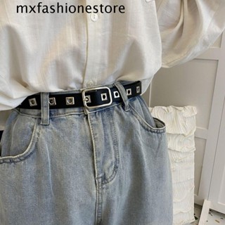 Mxfashione เข็มขัดคาดเอว แบบบาง แต่งหมุดด้านข้าง เข้ากับทุกการแต่งกาย สําหรับผู้ชาย และผู้หญิง