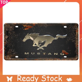 โปสเตอร์โลหะดีบุก รูปรถยนต์ Mustang สไตล์วินเทจ ขนาด 30x15 ซม. สําหรับตกแต่งผนัง