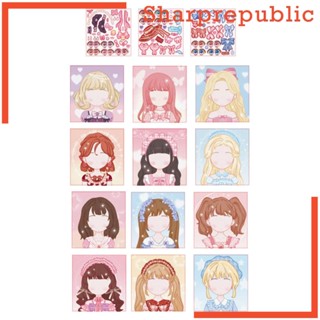 [Sharprepublic] หนังสือสติกเกอร์ Make A Face หลากสีสัน ของเล่นเสริมการเรียนรู้ สําหรับเด็กผู้หญิง