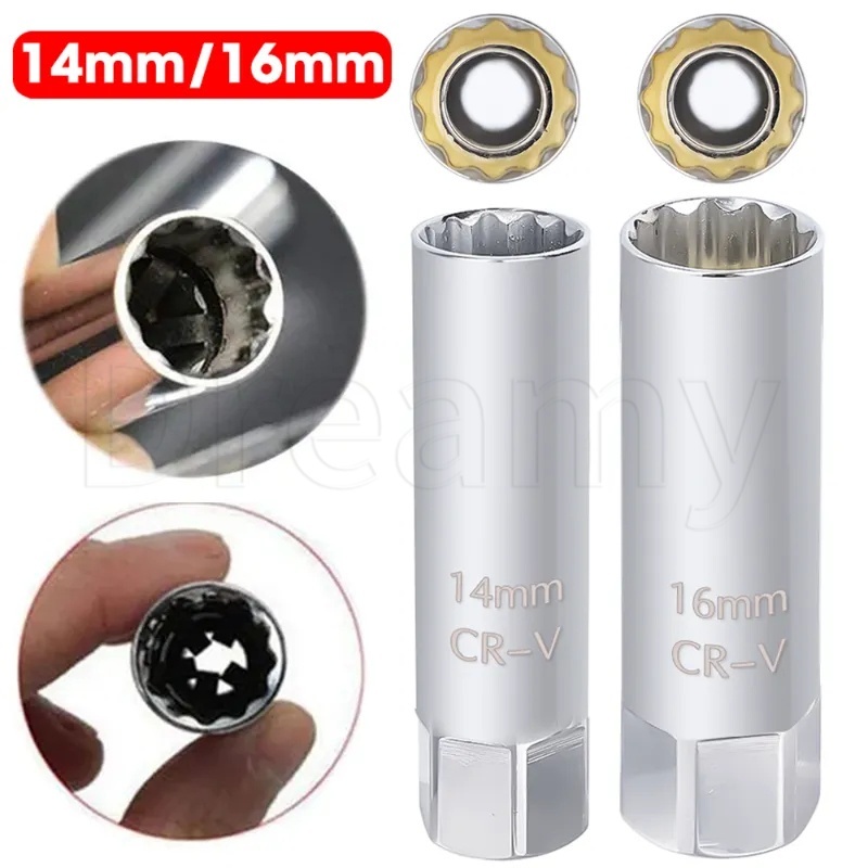 หัวเทียนแม่เหล็ก 12 จุด 3/8 นิ้ว สําหรับรถยนต์ CR-V 14/16 มม.