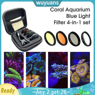 Wuyuans 4 In 1 ฟิลเตอร์เลนส์กล้องโทรศัพท์ สีส้ม สีเหลือง สําหรับตู้ปลา พิพิธภัณฑ์สัตว์น้ํา การถ่ายภาพปะการัง